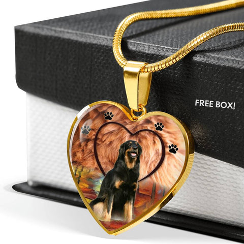 Hovawart Print Heart Pendant Luxury Necklace