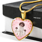 Lagotto Romagnolo Dog Print Heart Pendant Luxury Necklace