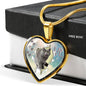 Lovely Korat Cat Print Heart Charm Necklaces