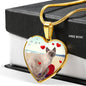 Cute Tonkinese Cat Print Heart Pendant Luxury Necklace