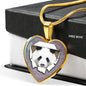 Amazing Panda Vector Art Print Heart Charm Necklaces