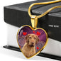 Wirehaired Vizsla Print Heart Pendant Luxury Necklace