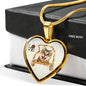 Lovely Bengal Cat Print Heart Charm Necklaces