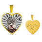Dandie Dinmont Terrier Print Heart Pendant Luxury Necklace
