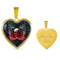 Gun And Skull Print Heart Charm Necklaces
