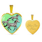 Quarter Horse Art Print Heart Charm Necklaces