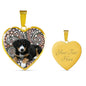 Entlebucher Mountain Dog Print Heart Pendant Luxury Necklace