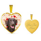 Flat Coated Retriever Print Heart Pendant Luxury Necklace