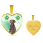 Cute Weimaraner Print Heart Pendant Luxury Necklace