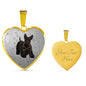 Scottish Terrier Print Heart Pendant Luxury Necklace