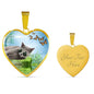 Russian Blue Cat Heart Pendant Luxury Necklace