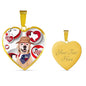 Golden Retriever Print Texas Heart Pendant Luxury Necklace