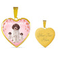 Lagotto Romagnolo Dog Print Heart Pendant Luxury Necklace