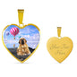 Spanish Mastiff Dog Print Heart Pendant Luxury Necklace