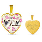 Siamese Cat Print Heart Pendant Luxury Necklace
