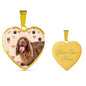 Sussex Spaniel Print Heart Pendant Luxury Necklace