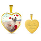 Cute Tonkinese Cat Print Heart Pendant Luxury Necklace