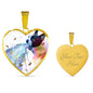 Amazing Colorful Boston Terrier Print Heart Pendant Luxury Necklace