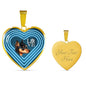 Miniature Pinscher Dog Print Heart Charm Necklaces