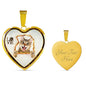 Lovely Bengal Cat Print Heart Charm Necklaces
