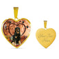 Hovawart Print Heart Pendant Luxury Necklace