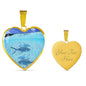 Fish Print Heart Pendant Luxury Necklace