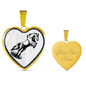 Mustang Horse Art Print Heart Charm Necklaces