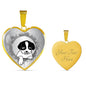 Cute Pet Art Print Heart Pendant Luxury Necklace
