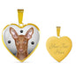 Cute Pharaoh Hound Print Heart Pendant Luxury Necklace