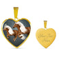 Haflinger Horse Art Print Heart Charm Necklaces