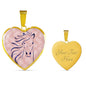 Lovely Horse Art Print Heart Charm Necklaces