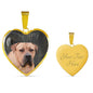 South African Boerboel Dog Print Heart Pendant Luxury Necklace