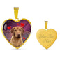 Wirehaired Vizsla Print Heart Pendant Luxury Necklace