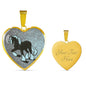 Clydesdale Horse Print Heart Pendant Luxury Necklace