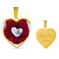 Lovely Burmilla Cat Print Heart Pendant Luxury Necklace