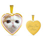 Cute Snoopy Cat Print Heart Charm Necklaces