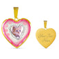 Cute Kitten Print Heart Charm Necklaces