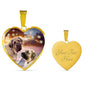 English Mastiff Print Heart Pendant Luxury Necklace