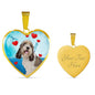 Petit Basset Griffon Vendeen Print Heart Pendant Luxury Necklace
