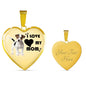 Jack Russell Terrier Print Heart Pendant Luxury Necklace