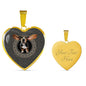 Amazing Basset Hound Dog Print Heart Pendant Luxury Necklace