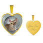 Singapura Cat Print Heart Pendant Luxury Necklace