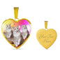 Ragamuffin Cat Print Heart Pendant Luxury Necklace