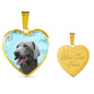Weimaraner Dog Print Heart Pendant Luxury Necklace