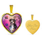 Greater Swiss Mountain Dog Print Heart Charm Necklaces
