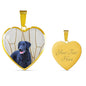 Curly Coated Retriever Print Heart Pendant Luxury Necklace