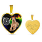 Irish Terrier Dog Print Heart Pendant Luxury Necklace