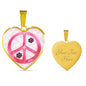 Peace Sign With Paws Print Heart Charm Necklaces