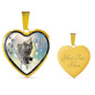 Lovely Korat Cat Print Heart Charm Necklaces