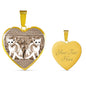 Oriental Shorthair Cat Print Heart Pendant Luxury Necklace